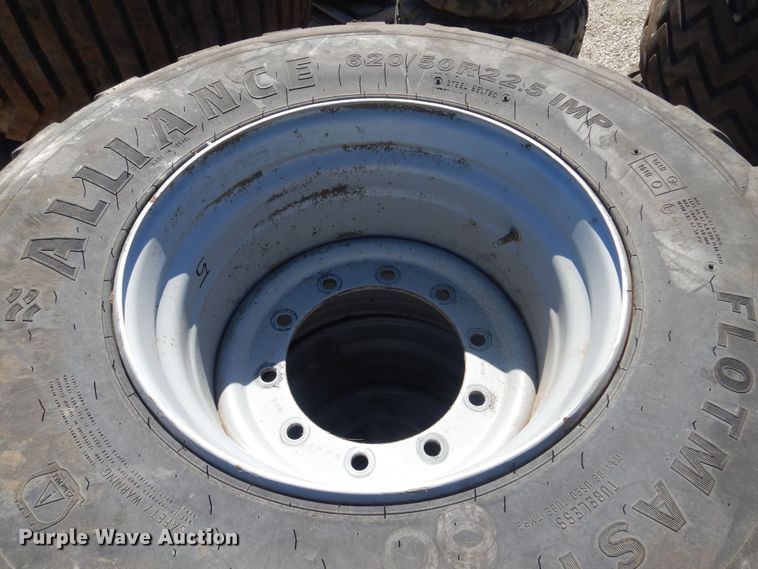 image for item LT9654 (2) Alliance 620/50R22.5 tires and wheels