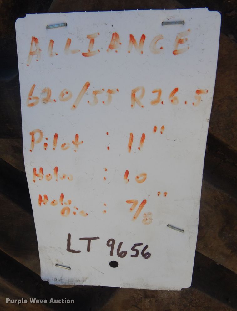 image for item LT9656 (2) Alliance 620/55R26.5 tires and wheels