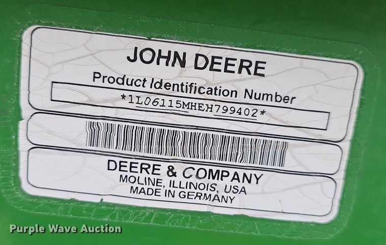 image for item MB9997 2014 John Deere 6115M  MFWD tractor
