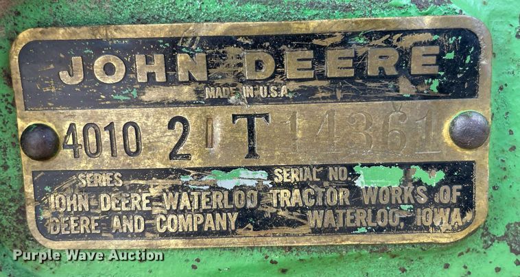 image for item MS9630 1961 John Deere 4010  tractor