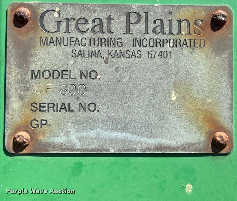 image for item MY9724 Great Plains CF600  sprayer