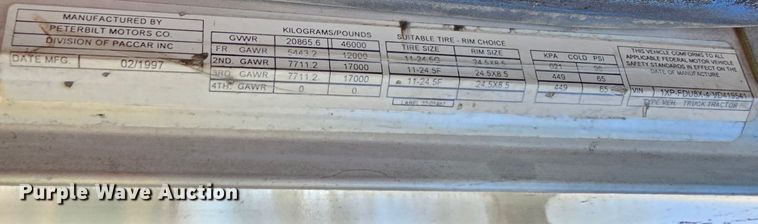 image for item DK1739 1997 Peterbilt 378  semi truck