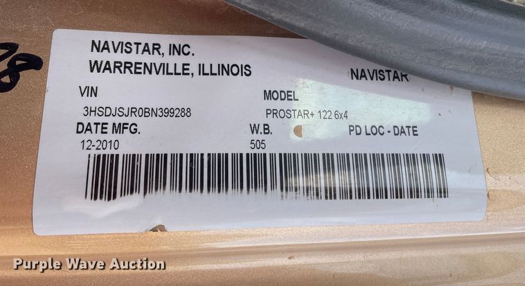 image for item DN4587 2011 International ProStar Plus 122  semi truck