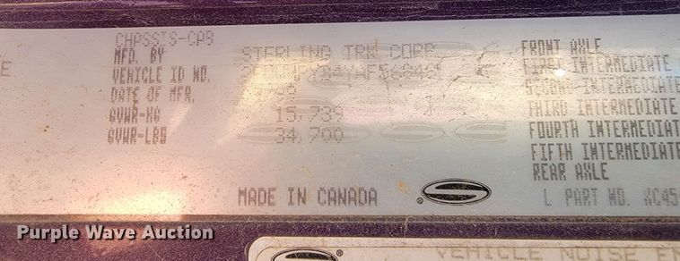 image for item HP9728 2000 Sterling A-Line  semi truck