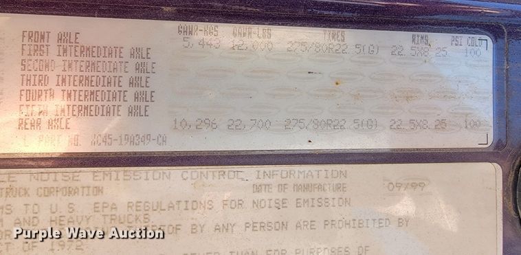 image for item HP9728 2000 Sterling A-Line  semi truck