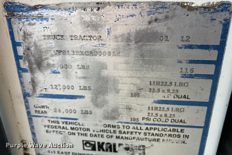 image for item KB9493 2012 Kalmar 4x2  yard truck