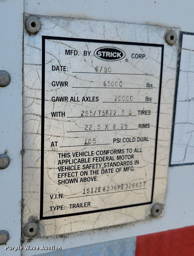 image for item MO9630 1991 Strick  dry van trailer