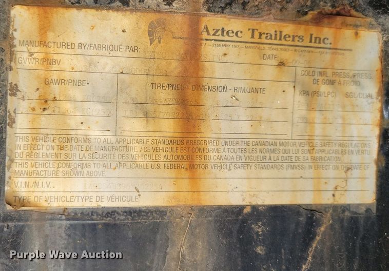 image for item MO9658 2006 Aztec  drop deck equipment trailer