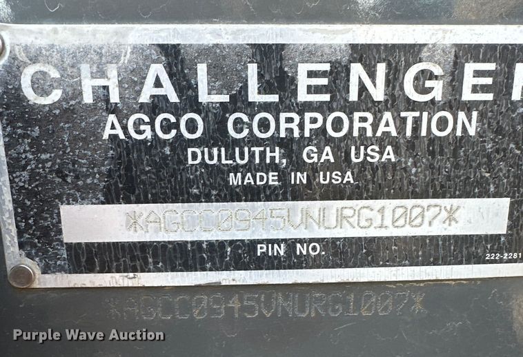 image for item DN6361 2010 Challenger MT945C  4WD tractor