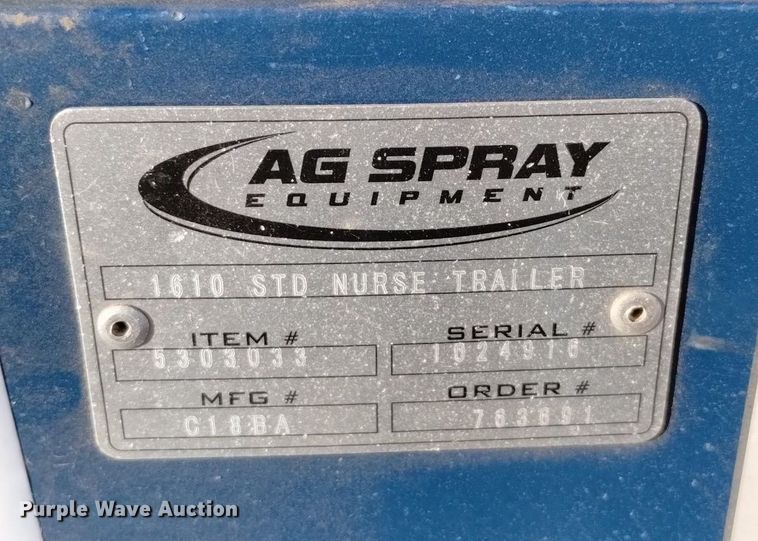 image for item DN6371 Ag Spray 1610  nurse tank trailer