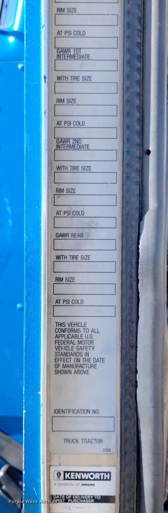 image for item DN6386 1994 Kenworth T800  grain truck