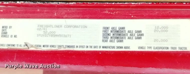 image for item DN6388 1991 Freightliner FLD120  grain truck