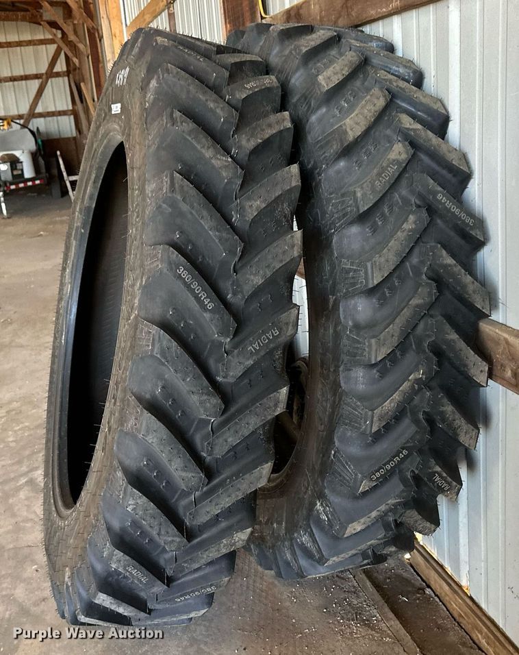 image for item KX9141 (2) 380/90R46 BKT tires