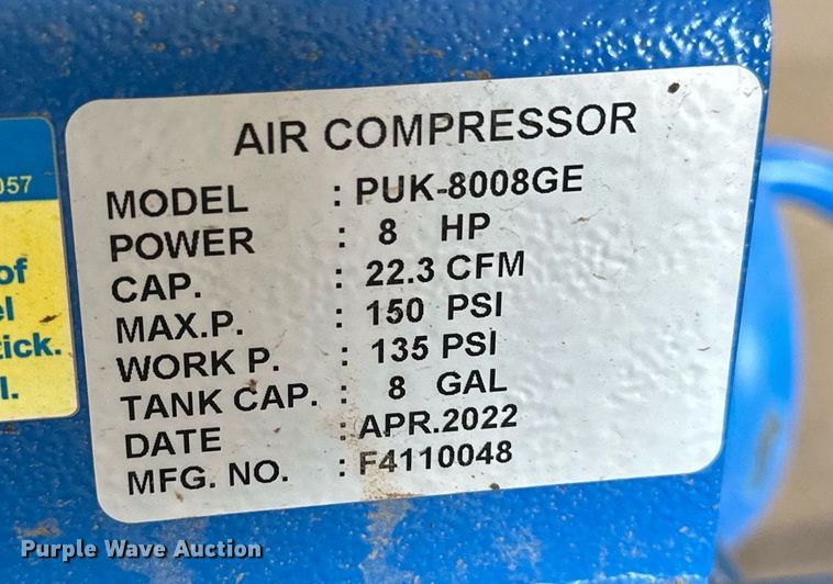 image for item KX9146 Puma PUK8008GE  air compressor
