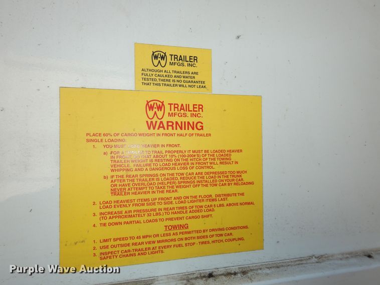 image for item DK1780 2002 W-W  enclosed cargo trailer