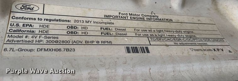 image for item DL7172 2013 Ford F550  Crew Cab bale bed pickup truck