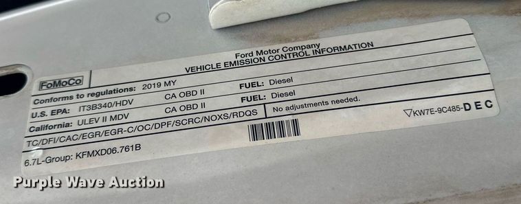 image for item DL7178 2019 Ford F250 Super Duty Lariat  Crew Cab pickup truck