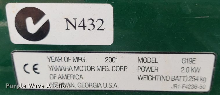 image for item DQ0536 2001 Yamaha G19E  golf cart