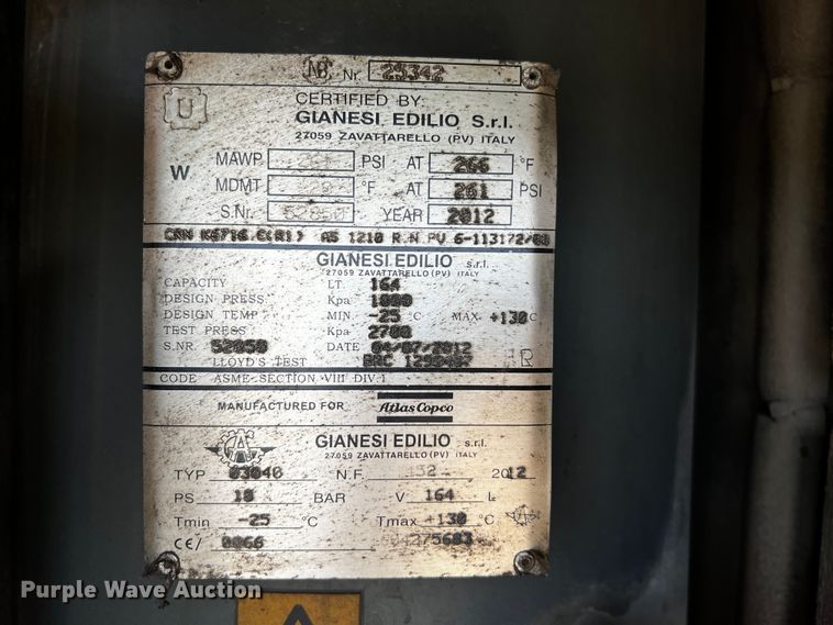 image for item DQ2038 2013 Atlas Copco XATS1050  air compressor