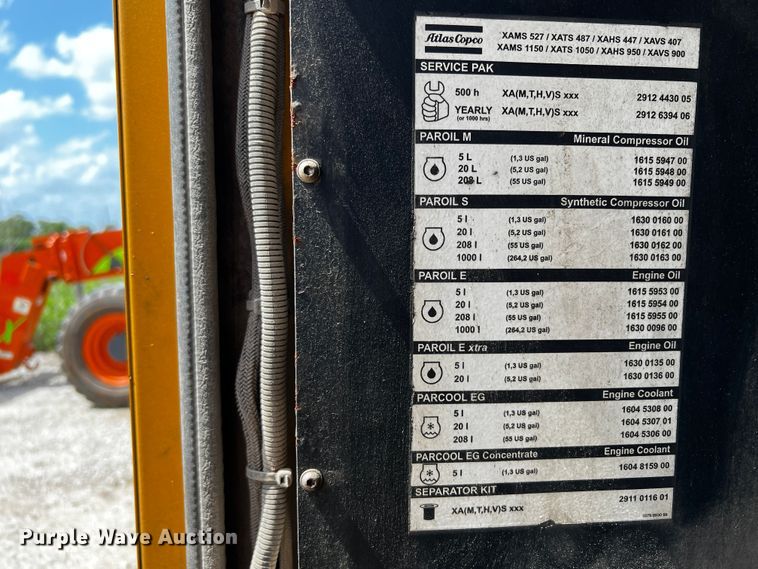 image for item DQ2038 2013 Atlas Copco XATS1050  air compressor