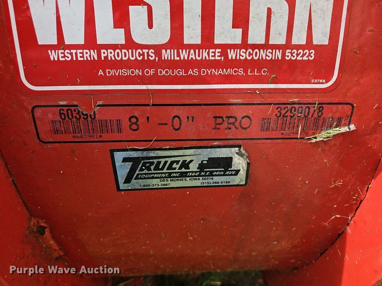 image for item DR3379 Western Pro Plow  8'W snow plow