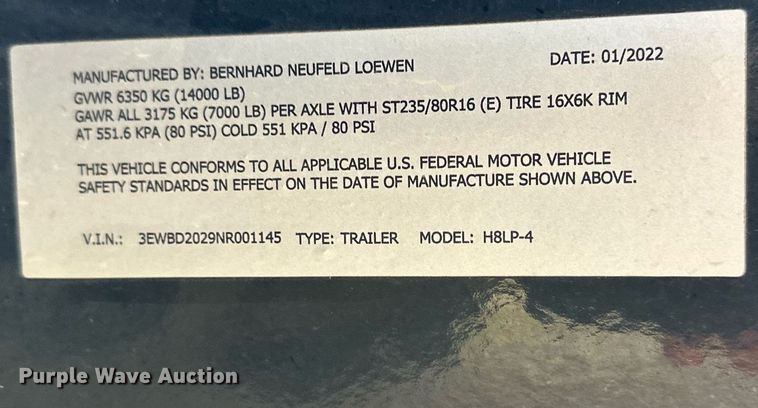 image for item DR5236 2022 Lonestar  dump trailer