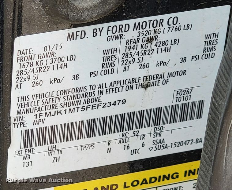 image for item HG9451 2015 Ford Expedition Platinum  SUV