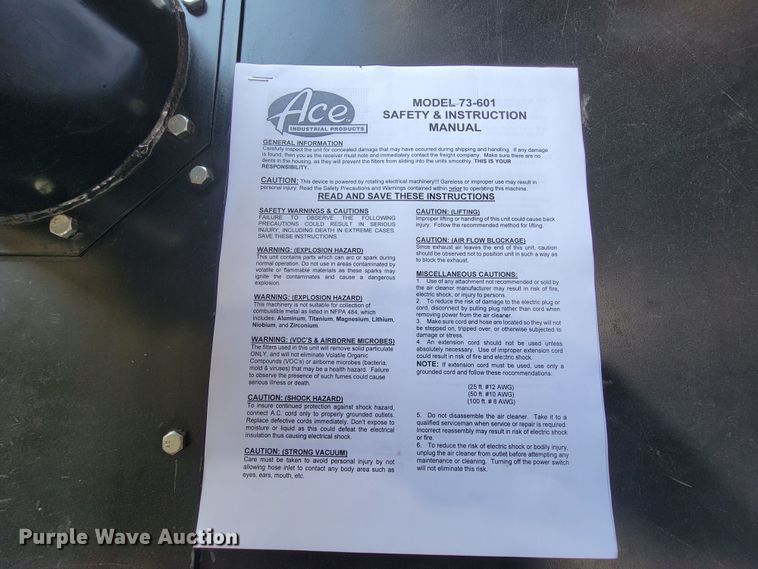 image for item HP9739 Ace industrial  welding fume extractor