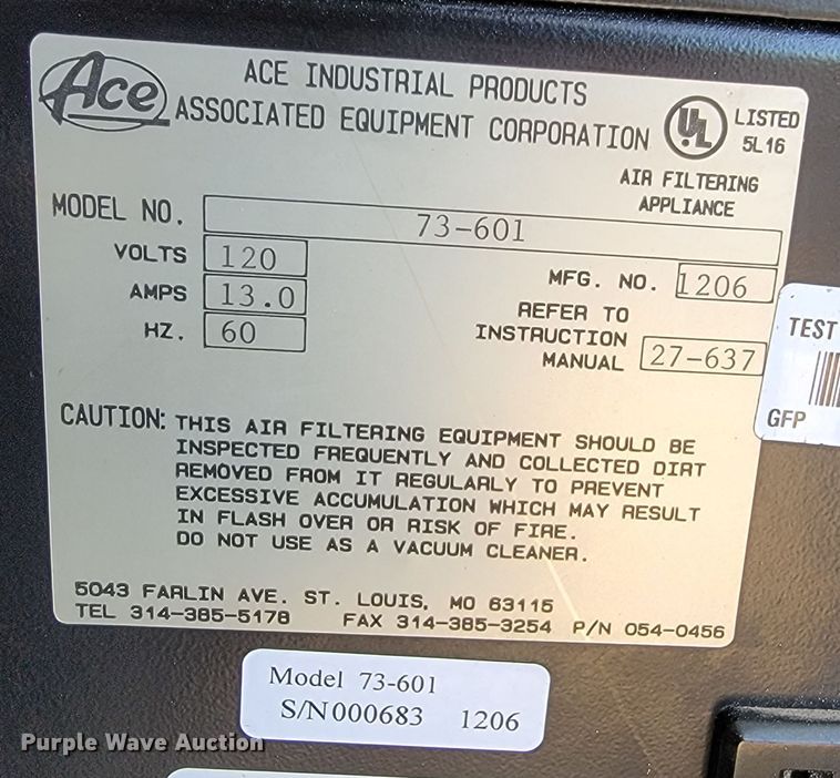 image for item HP9739 Ace industrial  welding fume extractor