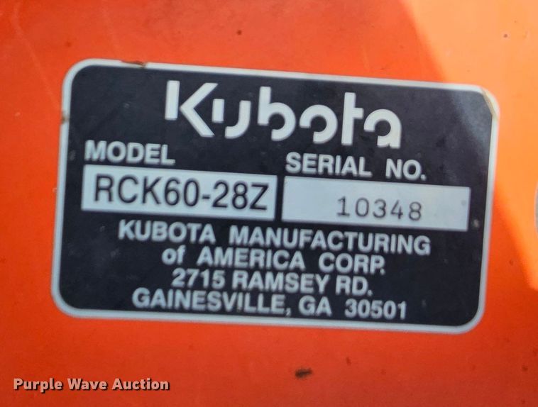 image for item IB9753 Kubota RCK60-28Z  ZTR lawn mower