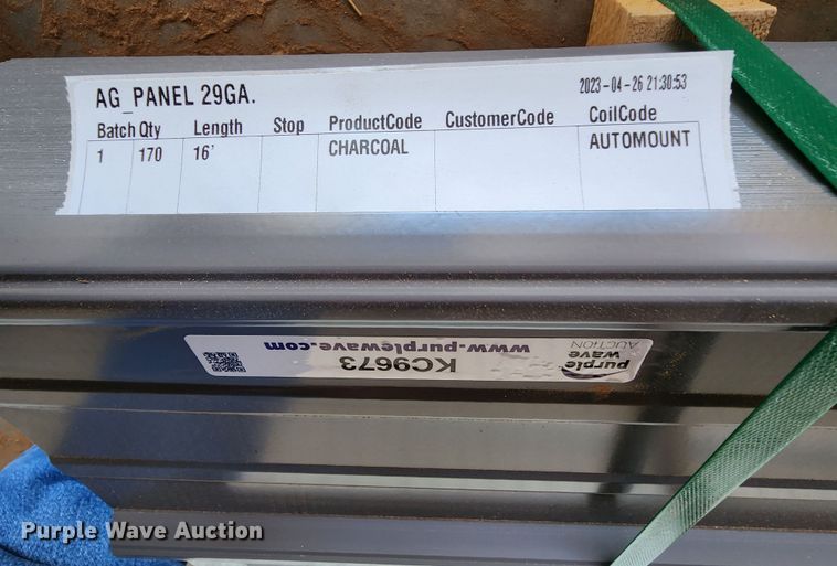 image for item KC9673 (170) sheets of 2023 Doerkson Metal Components metal siding/roofing