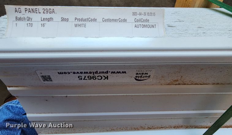 image for item KC9675 (170) sheets of 2023 Doerkson Metal Components metal siding/roofing