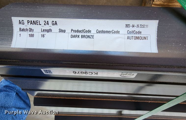 image for item KC9676 (100) sheets of 2023 Doerkson Metal Components metal siding/roofing