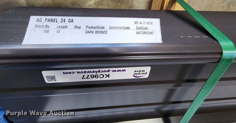 image for item KC9677 (100) sheets of 2023 Doerkson Metal Components metal siding/roofing