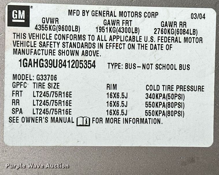 image for item KX9046 2004 Chevrolet Express  van