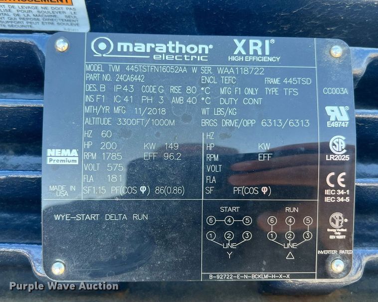 image for item LI9654 Marathon TVM445TSTFN16052AA  electric motor