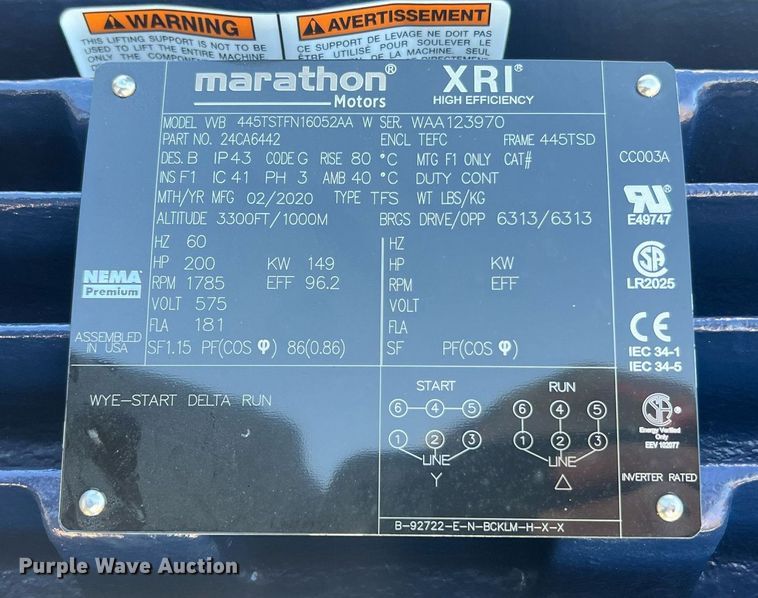 image for item LI9656 Marathon 445TSTFN16052AA  electric motor