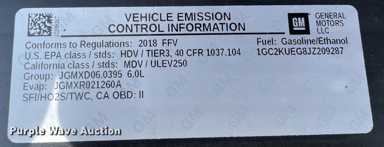 image for item LJ9632 2018 Chevrolet Silverado 2500HD  Double Cab utility bed pickup truck