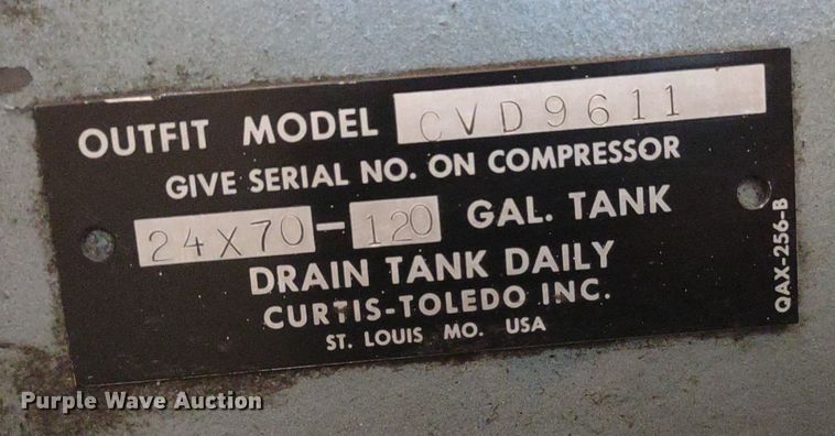image for item LL9111 Curtis Toledo CVD9611  air compressor