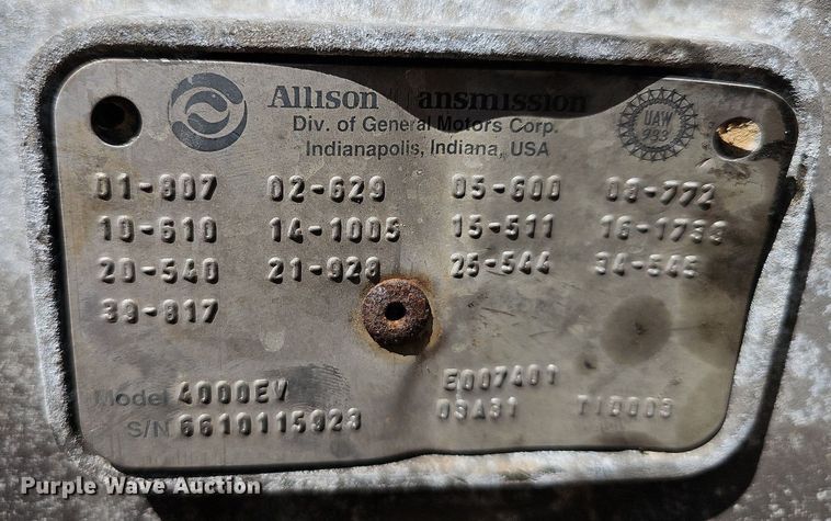 image for item LW9546 Allison 4000EV  transmission