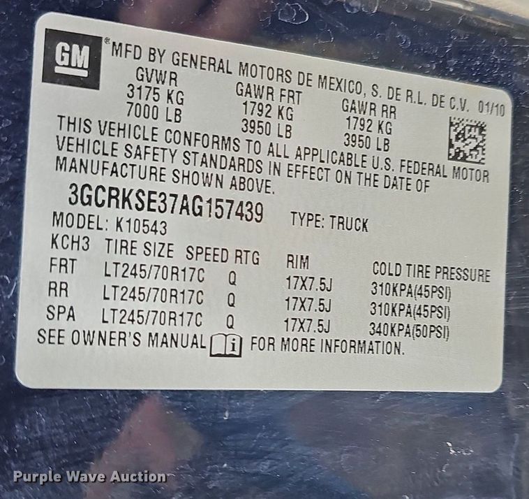 image for item MC9760 2010 Chevrolet Silverado 1500  Crew Cab pickup truck