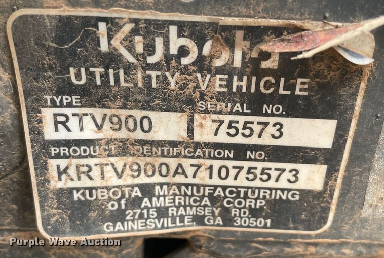 image for item MI9637 2007 Kubota RTV900  utility vehicle