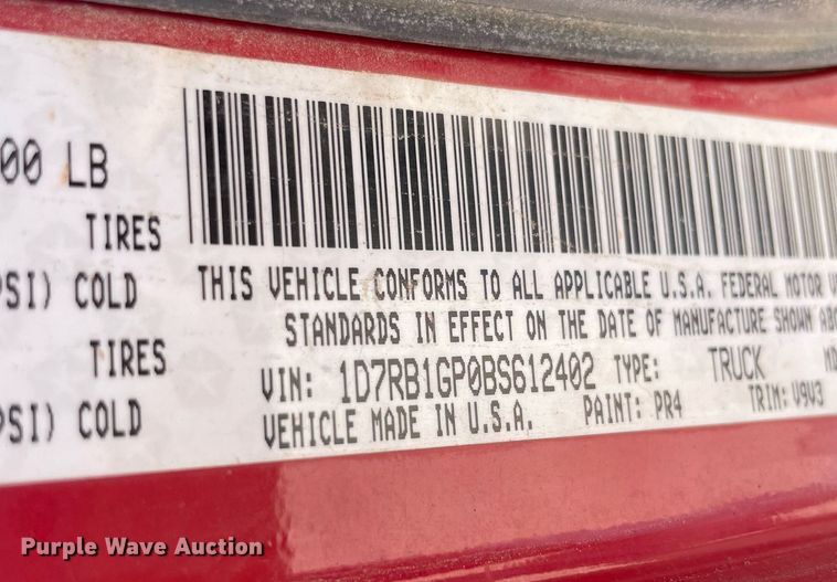 image for item MM9485 2011 Dodge Ram 1500  Quad Cab pickup truck