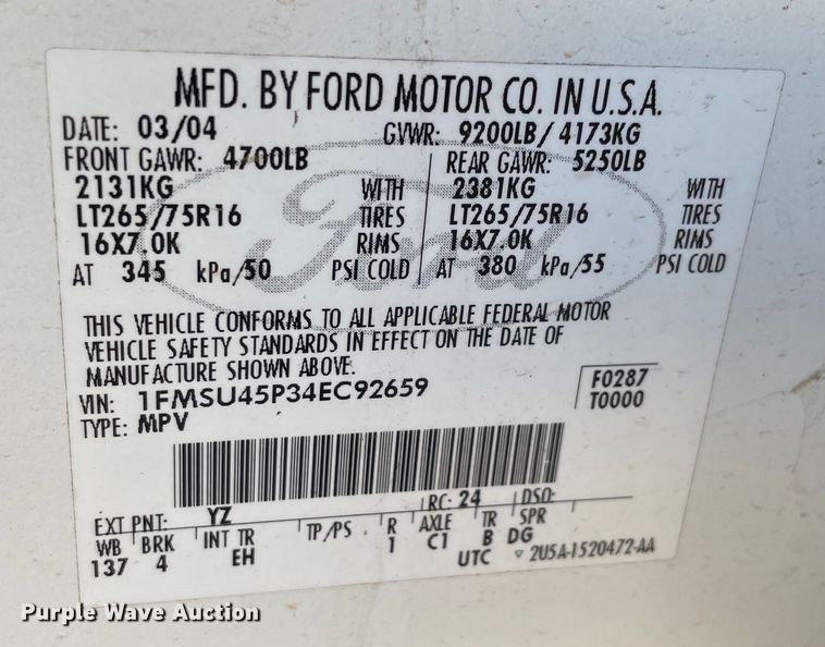 image for item MM9490 2004 Ford Excursion  SUV