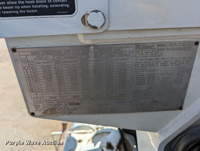 image for item MN9926 2003 Freightliner FL80  digger derrick truck