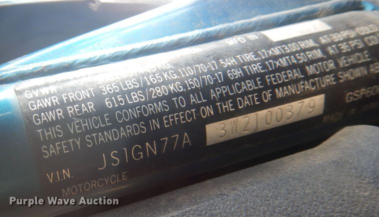 image for item MR9743 1998 Suzuki GSF600S  motorcycle