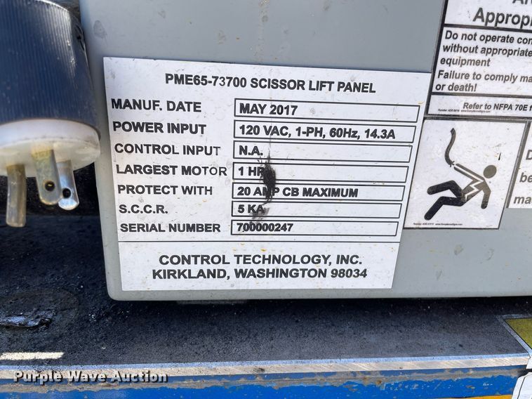 image for item MS9704 2017 Control Technology PME65-73700  platform lift