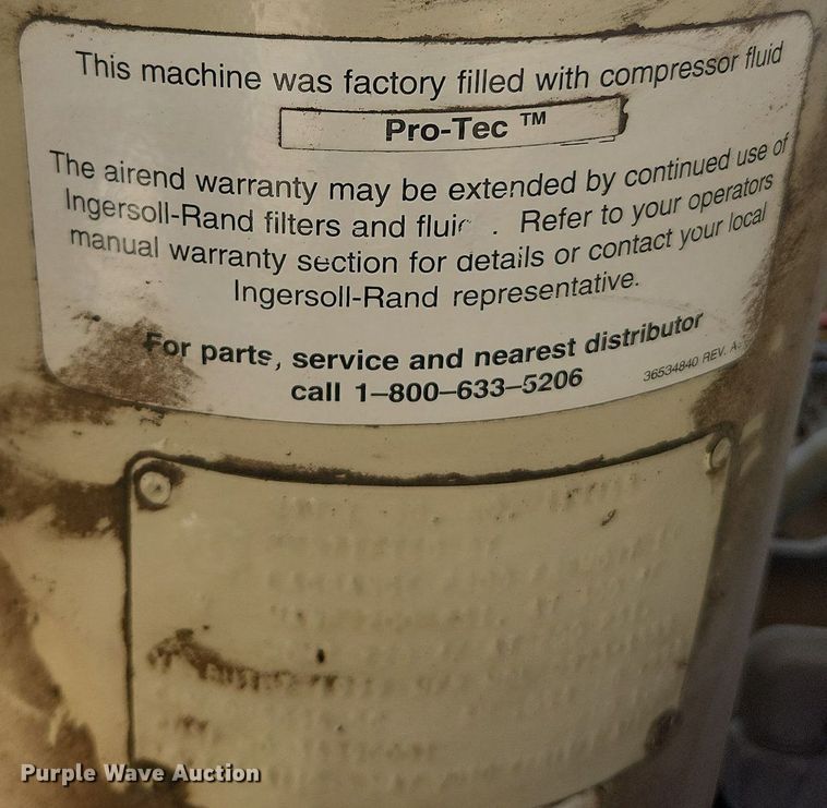 image for item MW9691 1999 Ingersoll Rand P185WJD  air compressor