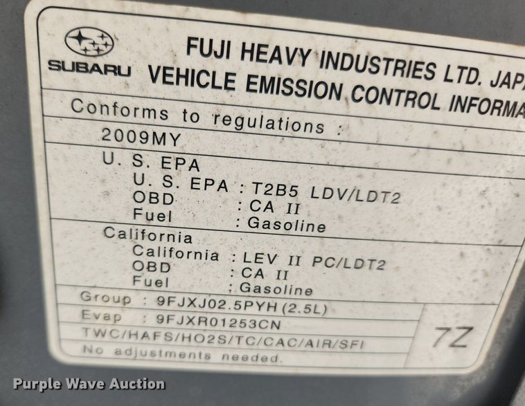 image for item MW9738 2009 Subaru Forester XT  SUV