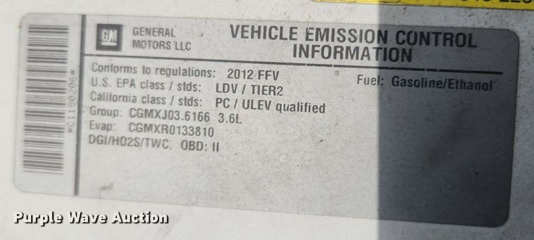 image for item MW9777 2012 Chevrolet Impala Police Cruiser